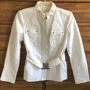 ZARA white jacket with gunmetal details